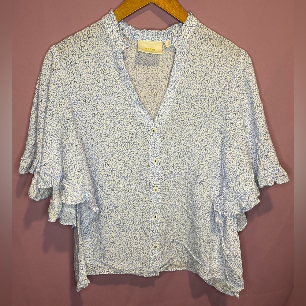 Maeve Shutter Sleeve Blouse - S